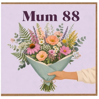 88th Birthday Card for Mum, Floral Bouquet Design