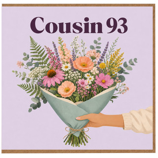 Cousin 93rd Birthday Card, Floral Bouquet Design