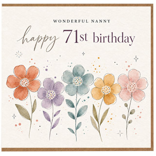 Nanny 71st Birthday Card, Wonderful Nanny Happy 71st Birthday Floral Card
