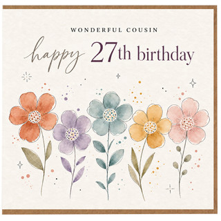 Wonderful Cousin 27th Birthday Card