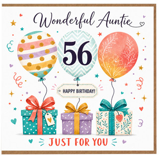 Auntie 56th Birthday Card, Wonderful Auntie Happy Birthday Card