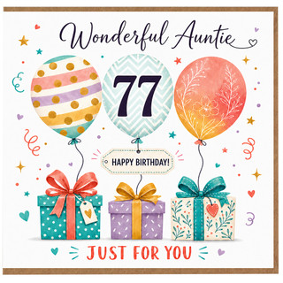 Auntie 77th Birthday Card, Wonderful Auntie Happy Birthday Card