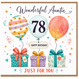Auntie 78th Birthday Card, Wonderful Auntie Happy Birthday Card