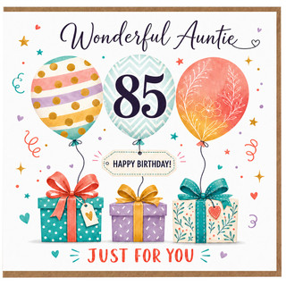 Auntie 85th Birthday Card, Wonderful Auntie Happy Birthday Just for You