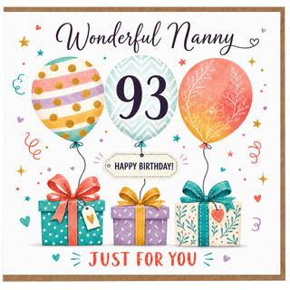 Nanny 93rd Birthday Card, Wonderful Nanny Happy Birthday Card