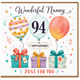 Nanny 94th Birthday Card, Wonderful Nanny Happy Birthday Card