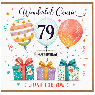 79th Birthday Card for Cousin, Wonderful Cousin Happy Birthday Card