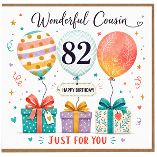 Cousin 82nd Birthday Card, Wonderful Cousin Happy Birthday Card