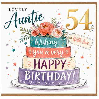 Auntie 54th Birthday Card, Lovely Auntie Birthday Card