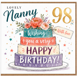 Nanny 98th Birthday Card, Lovely Nanny Birthday Card