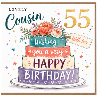 Cousin 55th Birthday Card, Happy Birthday to a Lovely Cousin