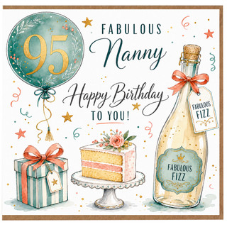 Nanny 95th Birthday Card, Fabulous Nanny Happy Birthday Card