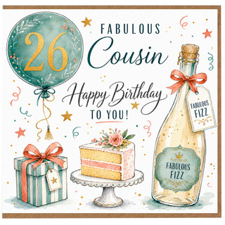 26th Birthday Card for Cousin, Fabulous Happy Birthday To You