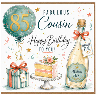 85th Birthday Card for Cousin, Happy Birthday to You