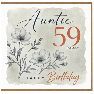 Auntie 59th Birthday Card, Floral Happy Birthday Card for Auntie