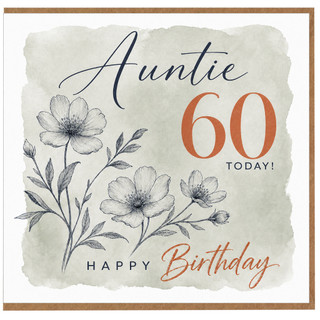 Auntie 60th Birthday Card, Happy Birthday to Auntie 60 Today