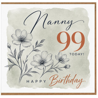Nanny 99th Birthday Card, Happy Birthday Nanny 99 Today Card