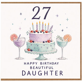 27th Birthday Daughter Card, Happy Birthday Beautiful Daughter Card
