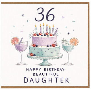 36th Birthday Daughter Card, Happy Birthday Beautiful Daughter Card