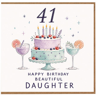 41st Birthday Card for Daughter, Happy Birthday Beautiful Daughter Card