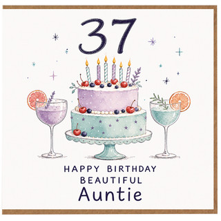37th Birthday Card for Auntie, Happy Birthday Beautiful Auntie