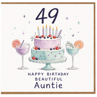 49th Birthday Card for Auntie, Happy Birthday Beautiful Auntie Card