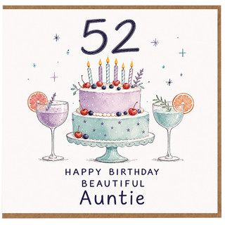 Auntie 52nd Birthday Card