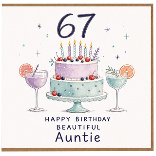 67th Birthday Card for Auntie, Happy Birthday Beautiful Auntie Card