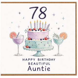 78th Birthday Card for Auntie, Happy Birthday Beautiful Auntie Card