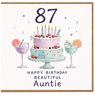 87th Birthday Card for Auntie, Beautiful Auntie Birthday Card