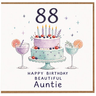 Auntie 88th Birthday Card