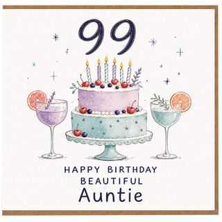 Auntie 99th Birthday Card, Happy Birthday Beautiful Auntie Card