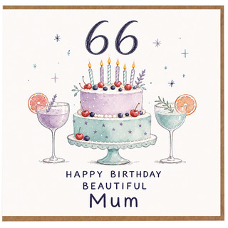 66th Birthday Card for Mum, Happy Birthday Beautiful Mum