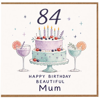 84th Birthday Card for Mum, Happy Birthday Beautiful Mum