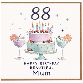 88th Birthday Card for Mum, Happy Birthday Beautiful Mum Card