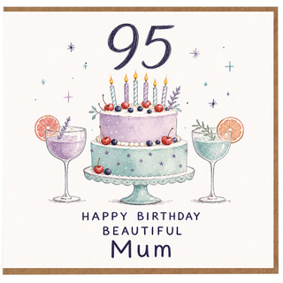 95th Birthday Card for Mum, Happy Birthday Beautiful Mum Card
