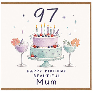 97th Birthday Card for Mum, Happy Birthday Beautiful Mum Card