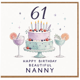 Nanny 61st Birthday Card, for Nanny