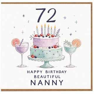Nanny 72nd Birthday Card, Happy Birthday Beautiful Nanny Card