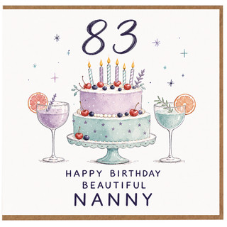 Nanny 83rd Birthday Card, Happy Birthday Beautiful Nanny Card