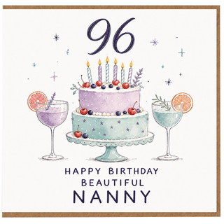 Nanny 96th Birthday Card, Happy Birthday Beautiful Nanny Card