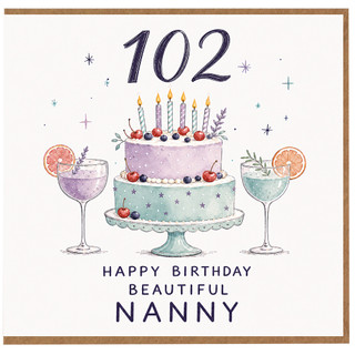 Nanny 102nd Birthday Card