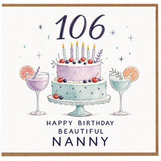 Nanny 106th Birthday Card, Happy Birthday Beautiful Nanny Card
