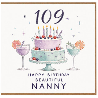Nanny 109th Birthday Card, Happy Birthday Beautiful Nanny Card