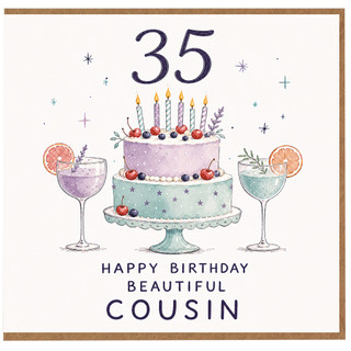 35th Birthday Cousin Card, Happy Birthday Beautiful Cousin