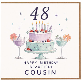 48th Birthday Card for Cousin, Happy Birthday Beautiful Cousin