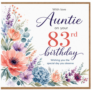 Auntie 83rd Birthday Card