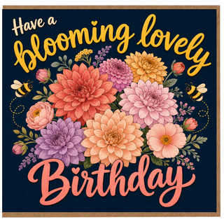 Birthday Card, Blooming Lovely Floral Bee Card