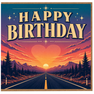 Birthday Card, Happy Birthday Scenic Sunset Card