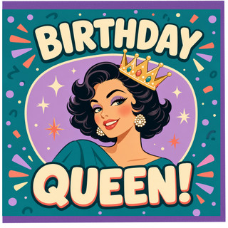 Birthday Card, Birthday Queen Card